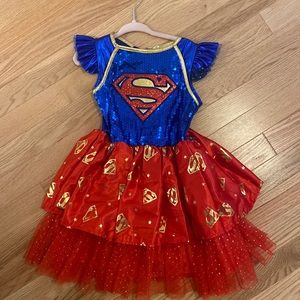 Toddler Super Girl Costume! NWOT tutu and frill lining, size is 2T/3T. Worn once